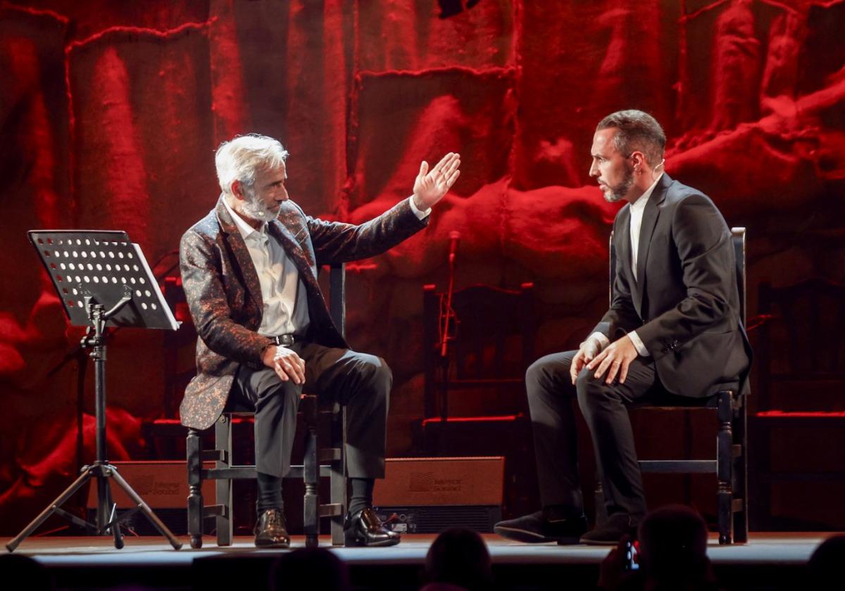 El actor Imanol Arias quiso hacer un homenaje a la literatura flamenca en su pregón en el Festival del Cante de las Minas, este jueves.