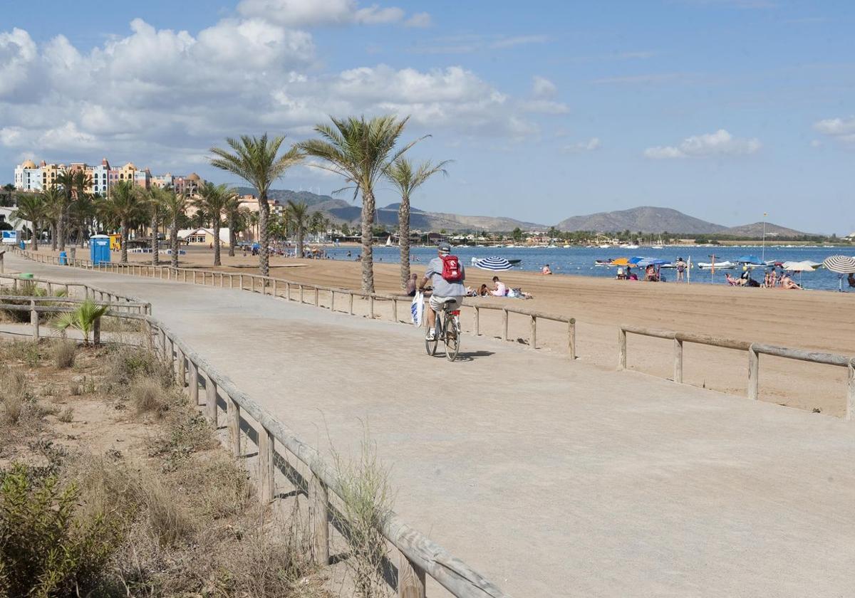 Una de las playas de la zona del Mar Menor.