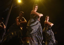 Bailaoras del Ballet Flamenco de Andalucía, esta semana.