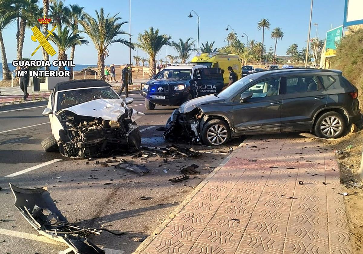Imagen del lugar del accidente en Mazarrón.