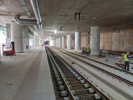 Obras del soterramiento en Murcia.