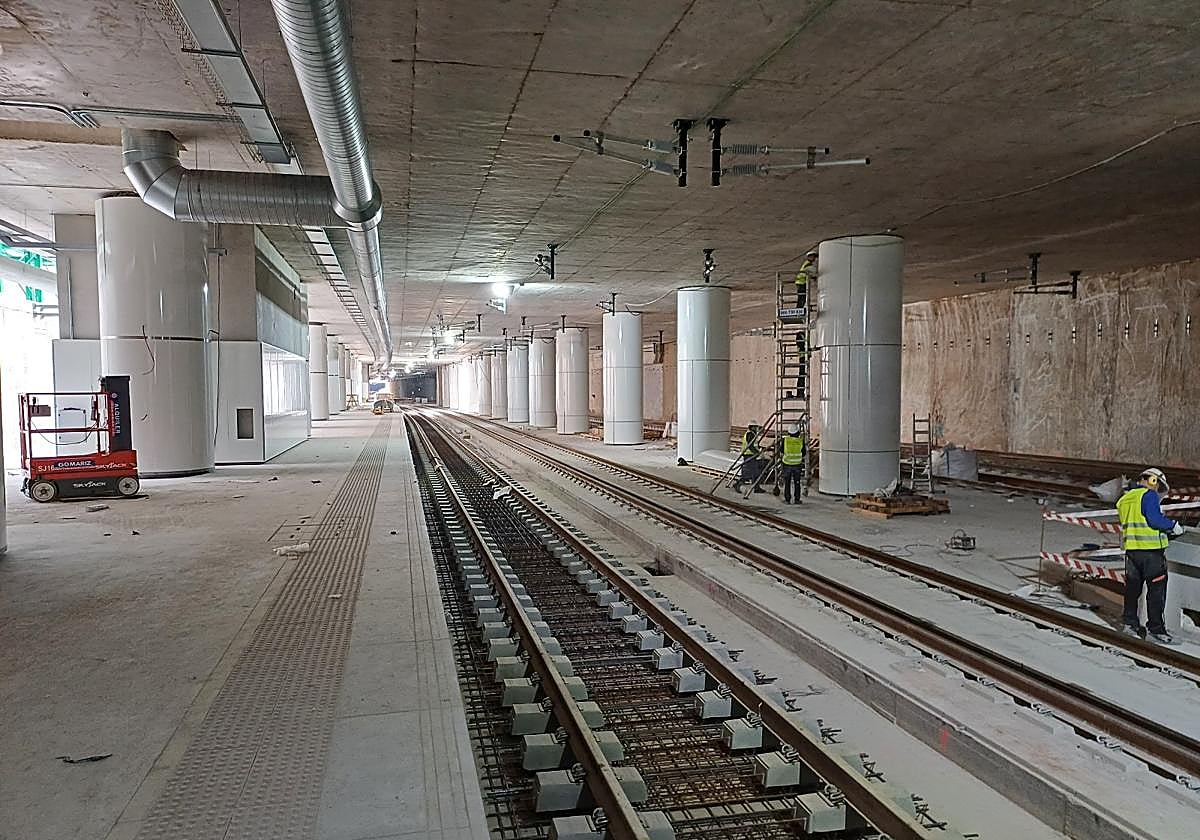 Obras del soterramiento en Murcia.