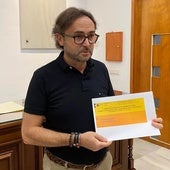 Isidro Abellán en su comparecencia en el Ayuntamiento de Lorca.