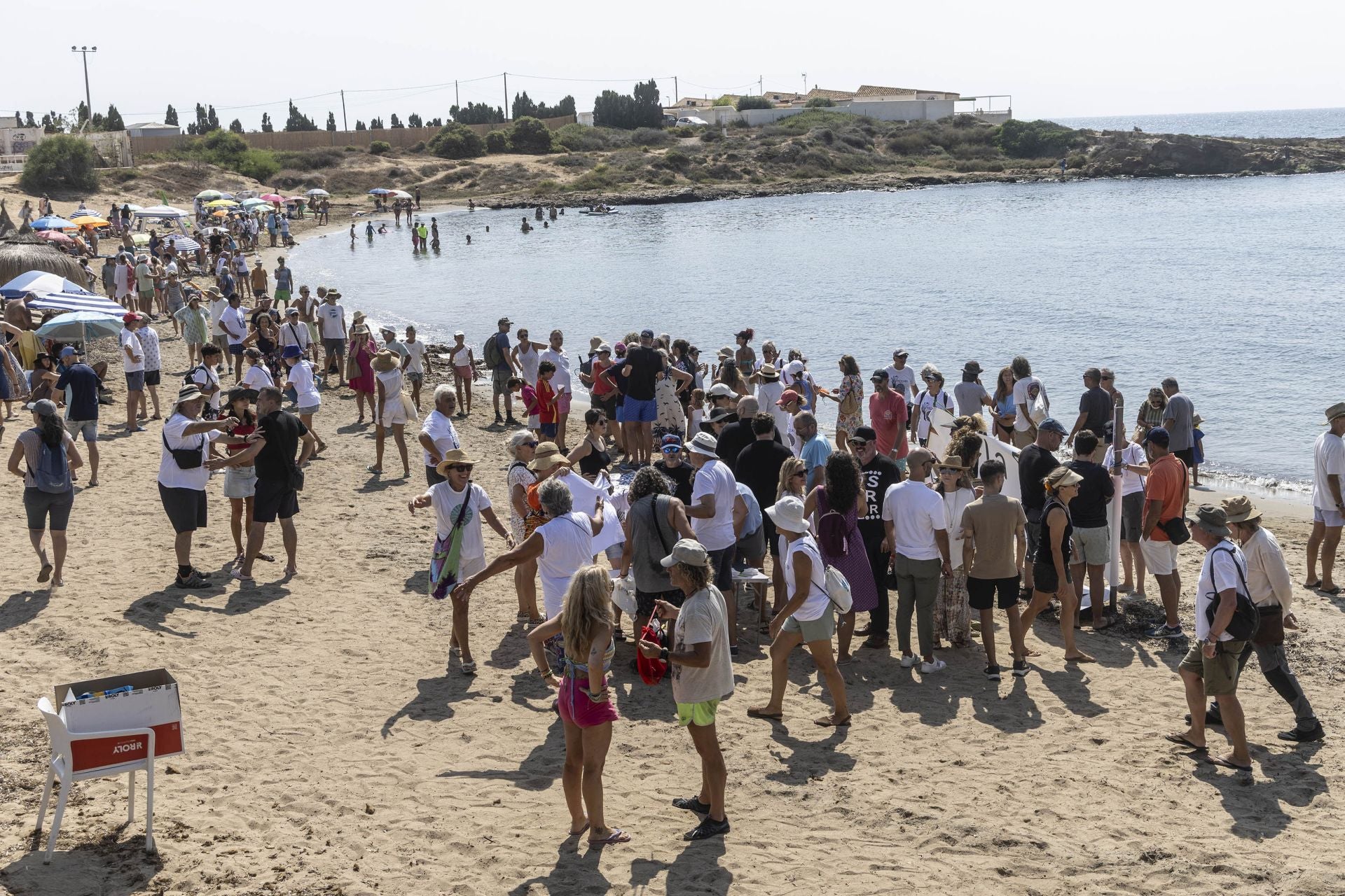 En imágenes, el Abrazo al agua de Cala Reona