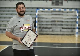 Josan González, este viernes, tras el entrenamiento de ElPozo Murcia en el Palacio de los Deportes.