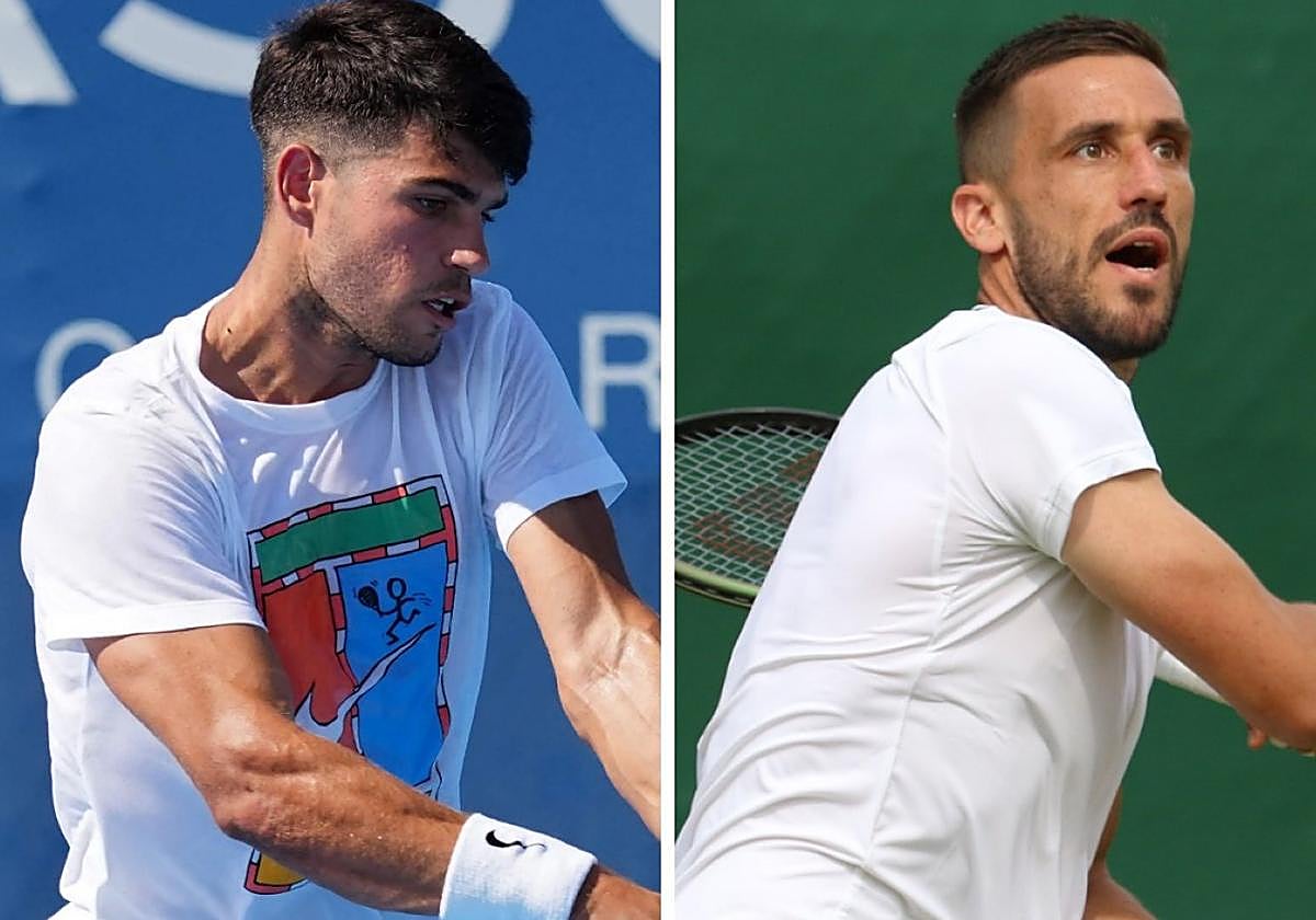 Carlos Alcaraz y Damir Dzumhur, duelo de segunda ronda del Masters 1000 de Cincinnati que se disputa hoy.