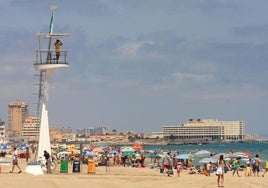 Izan la bandera verde en una playa de La Manga.