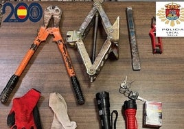 Herramientas utilizadas para cometer el robo.