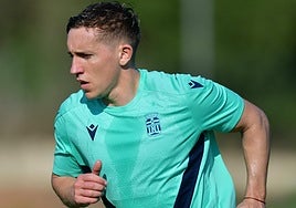 Pablo de Blasis, en el entrenamiento de este miércoles.