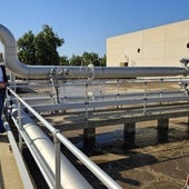 Sara Rubira, durante su visita a las instalaciones de la Edar.