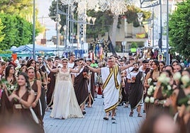 Un momento de la representación histórica, este viernes, en Fortuna.