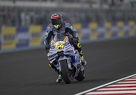 Fermín Aldeguer, este sábado, durante la clasificación del Gran Premio de Hungría.
