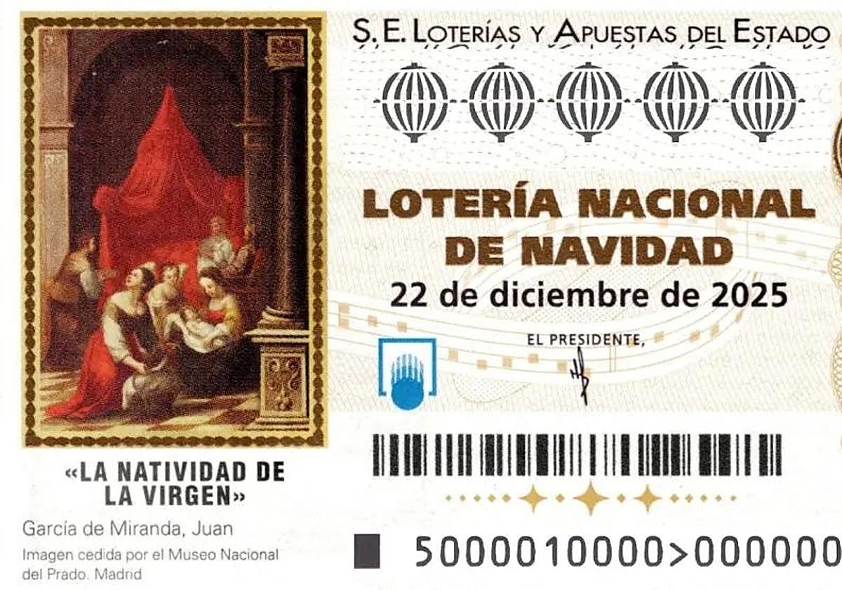 La imagen del décimo de Navidad 2025.