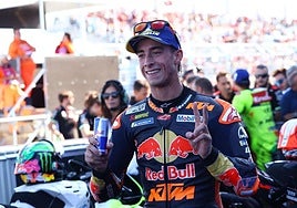 Pedro Acosta, este domingo, tras quedar segundo en Hungría, su mejor resultado de la temporada.