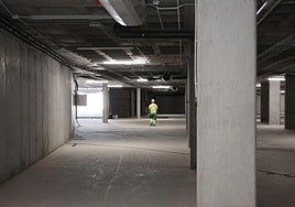 El aparcamiento disuasorio de la calle Periodista Ángela Ruiz, en Lorca.