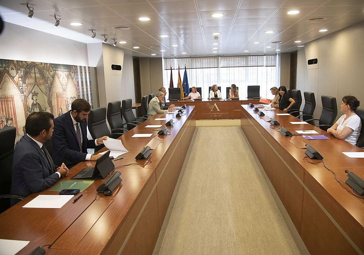 La Junta de Portavoces de la Asamblea Regional, este martes.