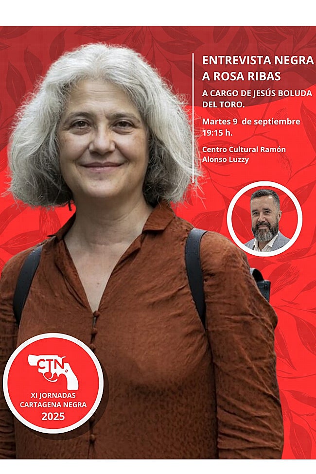 Cartel anunciador del acto de Rosa Ribas con Jesús Boluda del Toro.