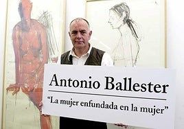 El pintor Antonio Ballester, en 2004, durante una entrevista para LA VERDAD.