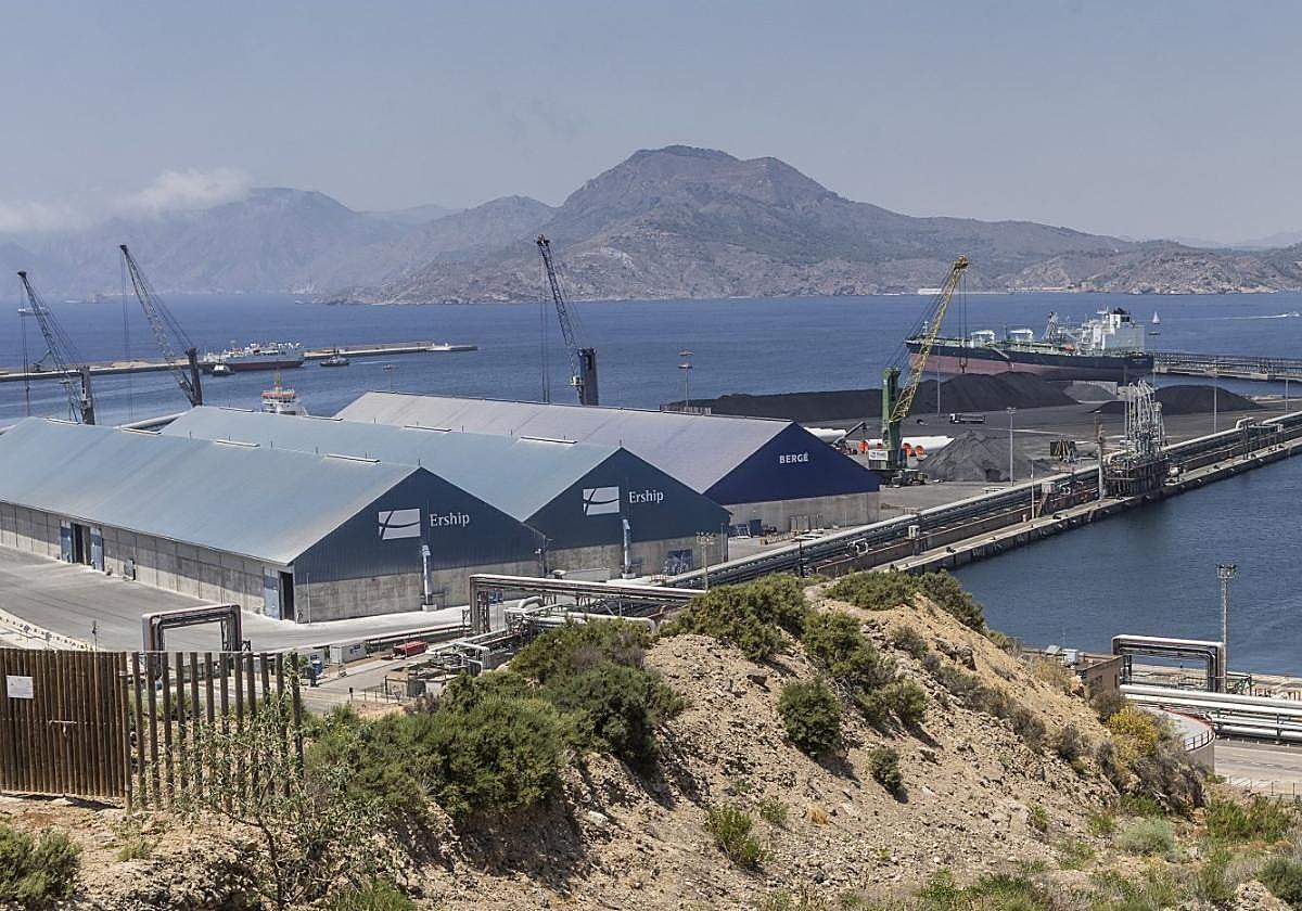 Naves y terrenos en el muelle polivalente de la dársena de Escombreras, en una imagen de archivo.