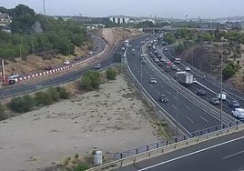 Retenciones este lunes en la A-30 a su paso por Murcia.