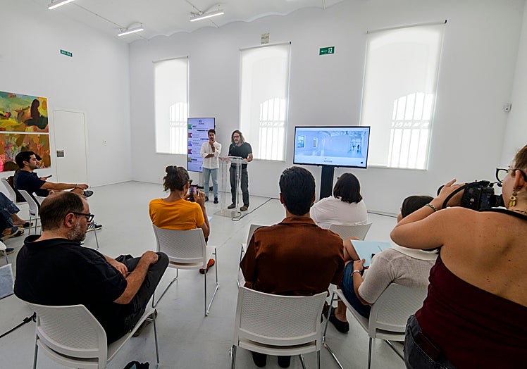 Jesús de la Peña durante su intervención este miércoles en la Cárcel Vieja.
