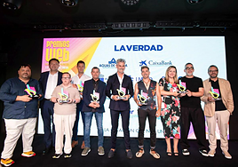 Los premiados en las diferentes categorías en los XVII Premios Web de La Verdad realizada en Odiseo.