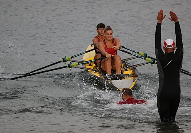 María Ángeles Macián y su compañero Raúl Sánchez, en la prueba mixta del Nacional.
