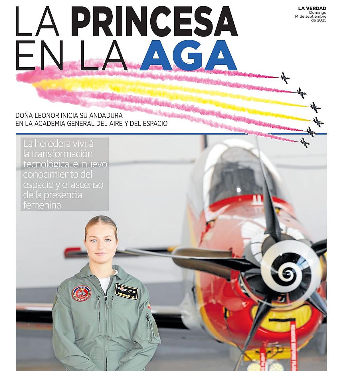 Portada del especial dedicado al ingreso de la Princesa en la AGA de San Javier.
