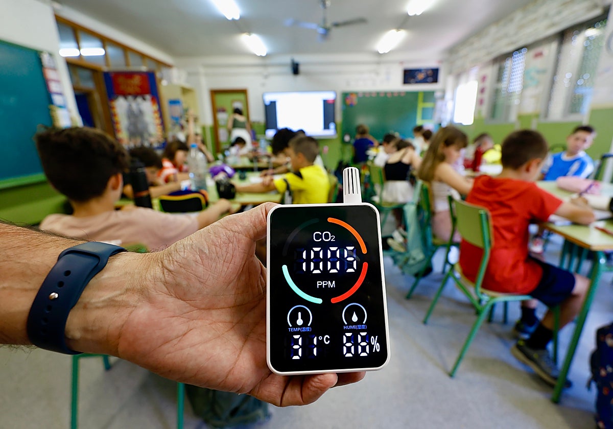 Un aula del colegio Luis Costa de Murcia el pasado junio.