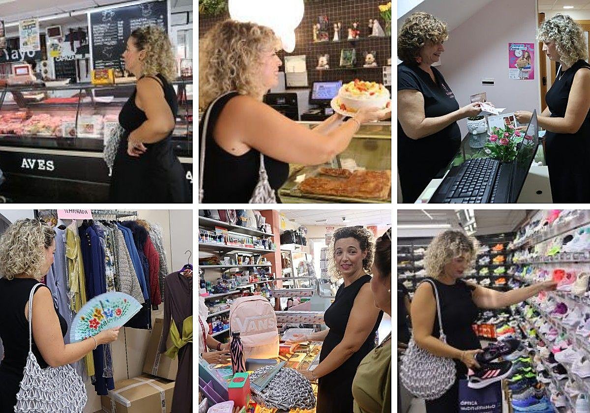 La vecina de San Pedro del Pinatar realizando las compras en comercios locales.
