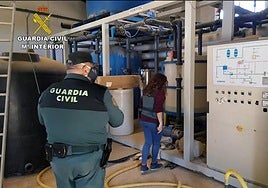 Agentes del Seprona, durante una operación contra las desaladoras clandestinas del Campo de Cartagena, en una foto de archivo.