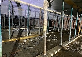 Apuntalamiento en una zona del IES Las Espeñetas.