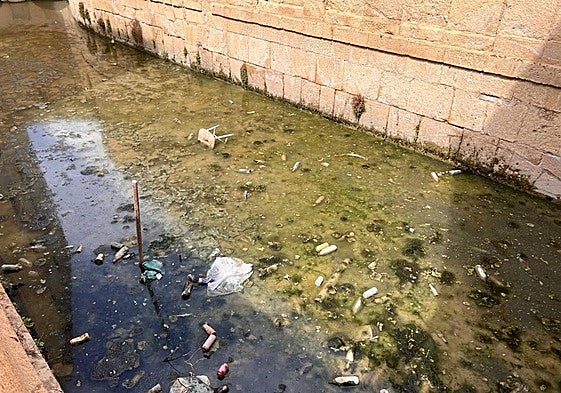 Estado del canal de los Molinos del Río de Murcia.