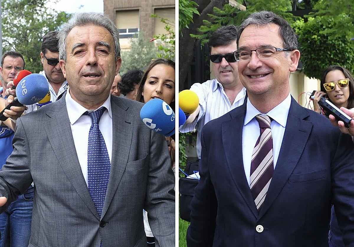 Los exconsejeros Antonio Cerdá y Joaquín Bascuñana, en los juzgados en el año 2014.