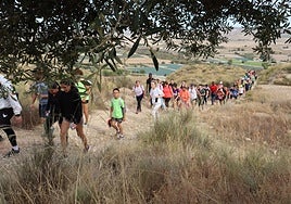 Personas andando por el sendero.