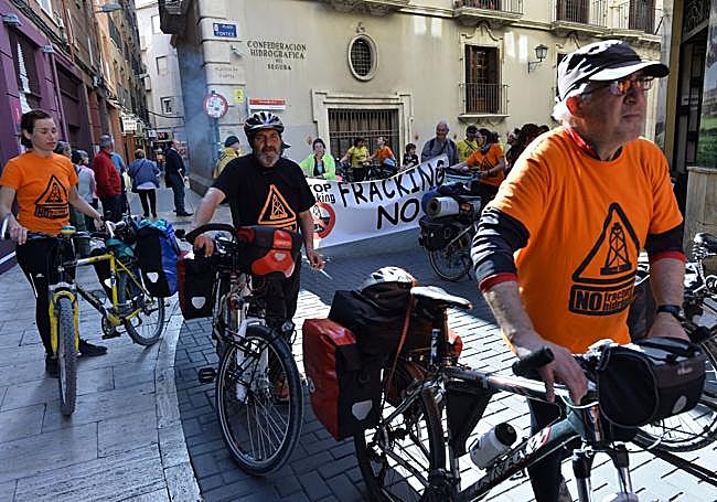 Protesta en 2018 contra los proyectos de 'fracking' en la comarca del Noroeste.