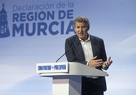 Feijóo este domingo en Murcia.