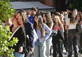 Estudiantes internacionales de la Universidad de Murcia que participaron ayer en la bienvenida en el Teatro Romea.