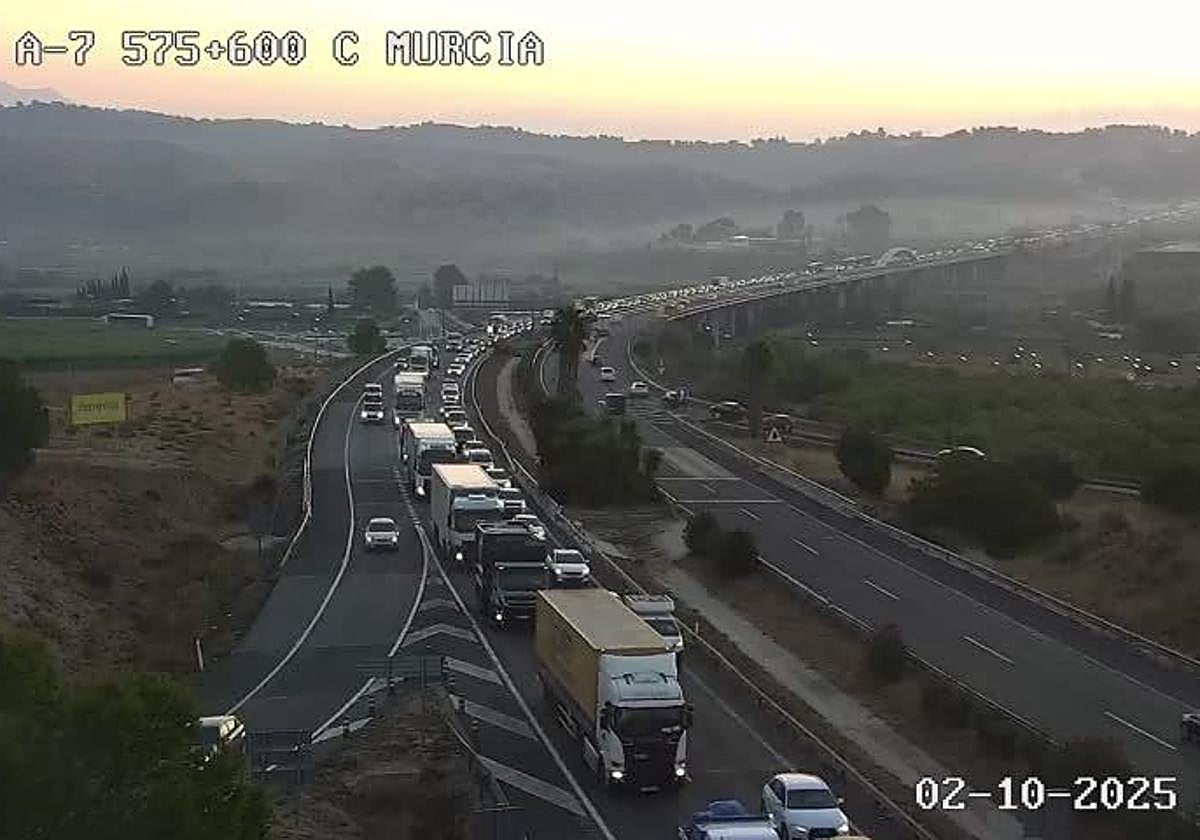 La autovía A-7, este jueves, a la altura de Javalí Nuevo.