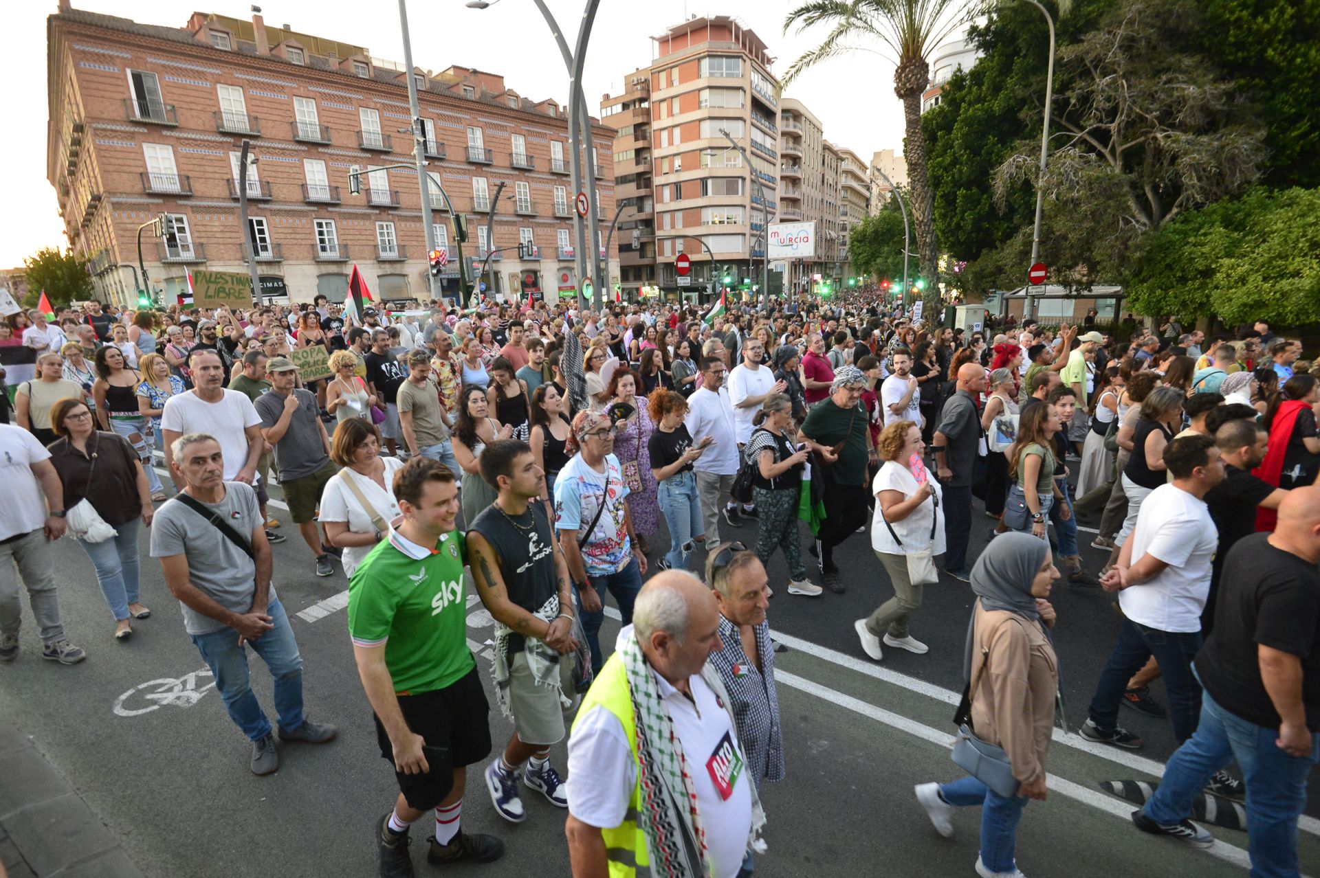 La masiva manifestación por Gaza en Murcia, en imágenes