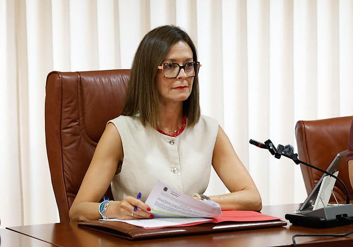 María del Carmen Moreno, en su último Pleno como alcaldesa.