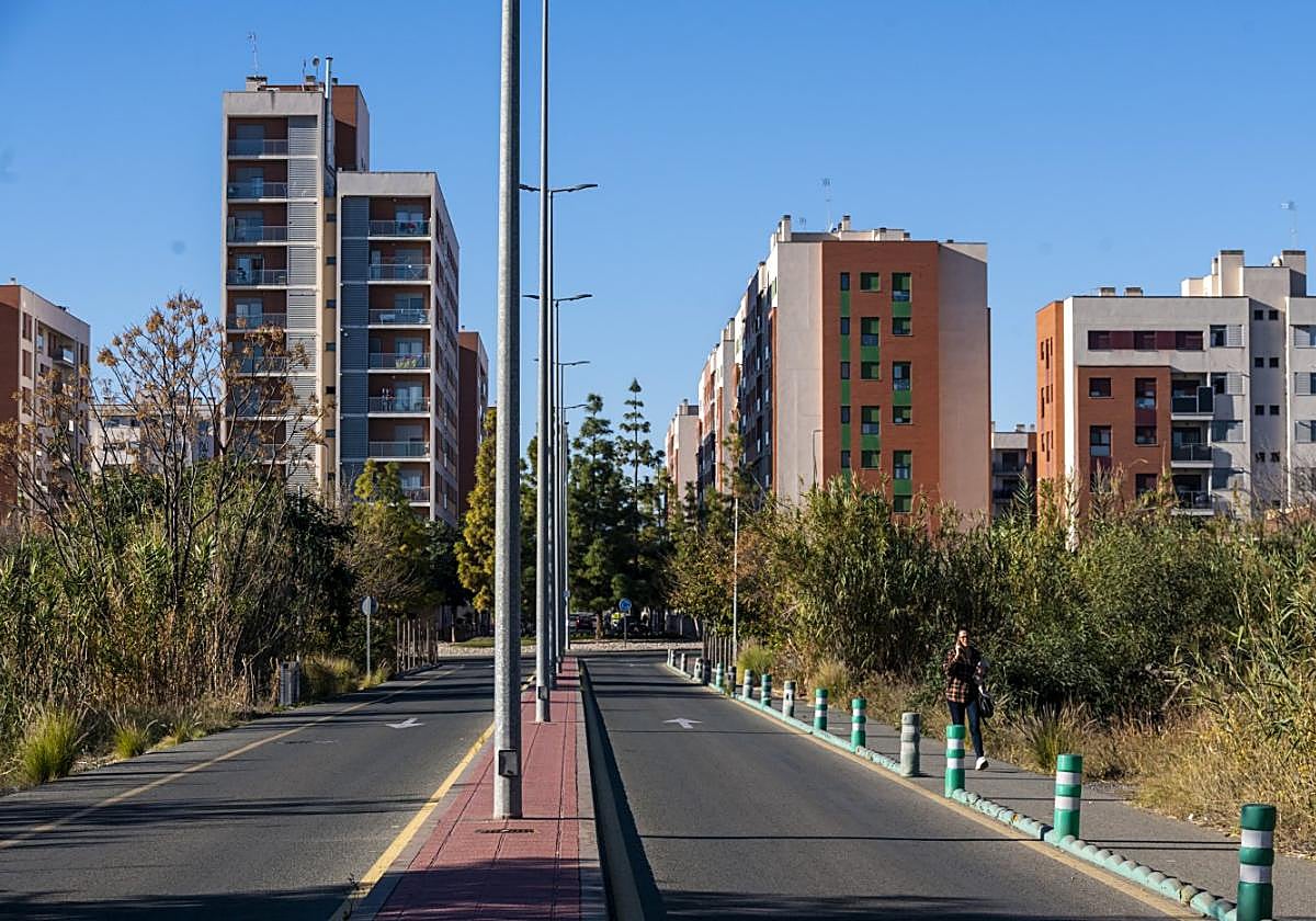 Accesos a la urbanización Joven Futura, donde los vecinos esperan la regularización de sus viviendas.