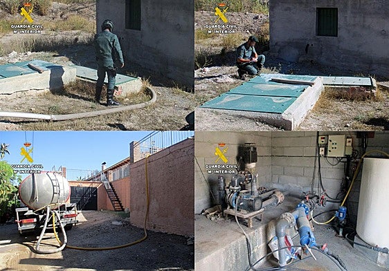 La Guardia Civil investigando el robo de agua.