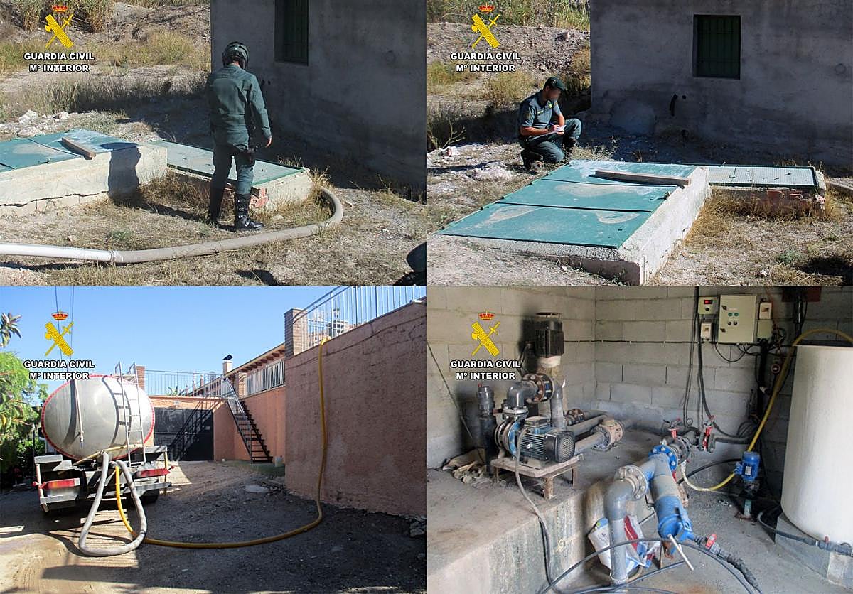 La Guardia Civil investigando el robo de agua.
