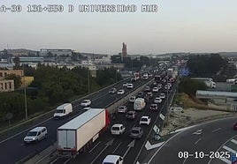 El enlace de la autovía A-30 con la A-7, este miércoles.