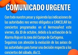 Comunicado de la organización.