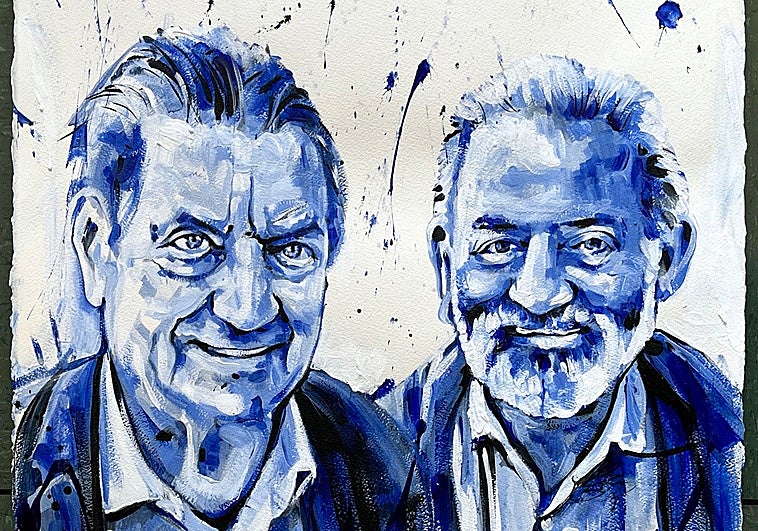 Claudio Magris y Pedro Luis Ladrón de Guevara, retratados por María Luisa Martínez León.