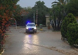 Agua acumulada en un punto del Campo de Cartagena durante las lluvias que trajo la dana 'Alice'.