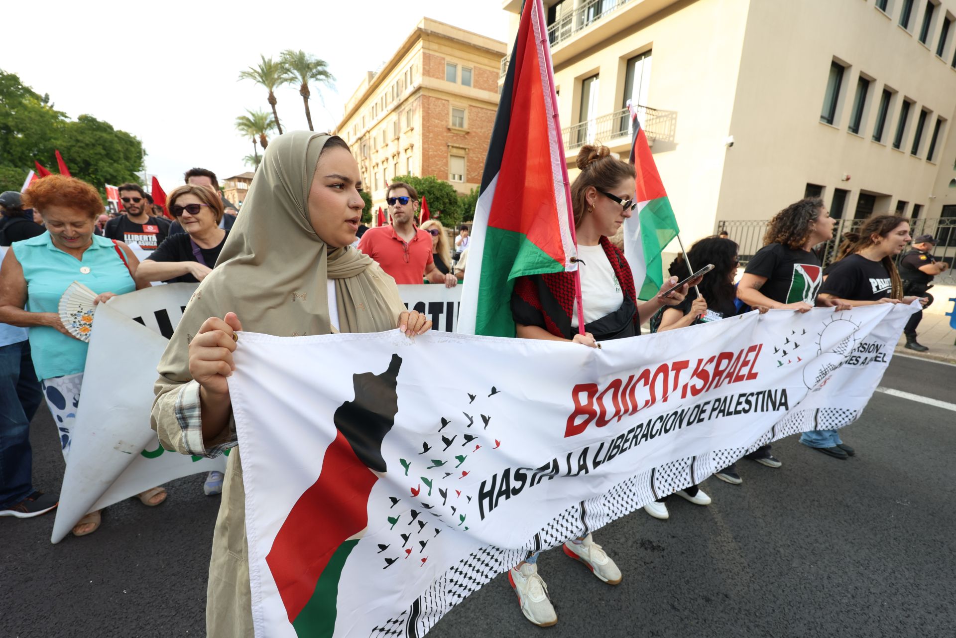 La movilización social por Palestina en Murcia, en imágenes