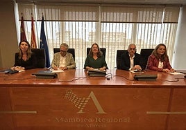 La Mesa de la Asamblea, este miércoles durante la Diputación Permanente.